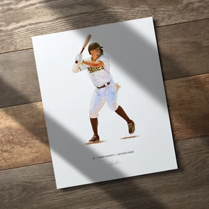 Xander Bogaerts San Diego Padres Baseball 8x10 Print Poster Art Illustrated - Picture 1 of 10