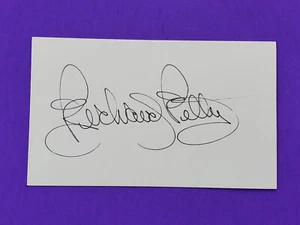 RICHARD PETTY AUTOGRAPH 3X5 INDEX CARD MASCAR RACING LEGEND - Picture 1 of 2