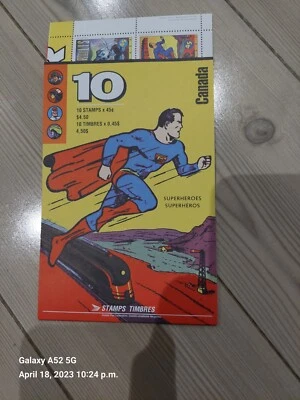 Canada POST Superhero 10 Stamp booklet SUPERMAN CAPTAIN CANUK JOHNNY NELVANA GEM - Image 1 of 4