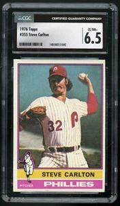 STEVE CARLTON 1976 Topps #355 Philadelphia Phillies Hall of Fame CGC 6.5 EX/NM+ - Picture 1 of 2