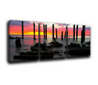 Sea Sunset/ Landscape Canvas Wall Art Print treble box framed Picture 2/nT
