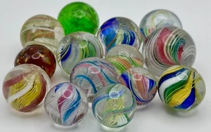ANTIQUE GERMAN 19c MARBLES - LOT OF 14 inc Mica -LARGEST 19.57MM - Picture 1 of 4