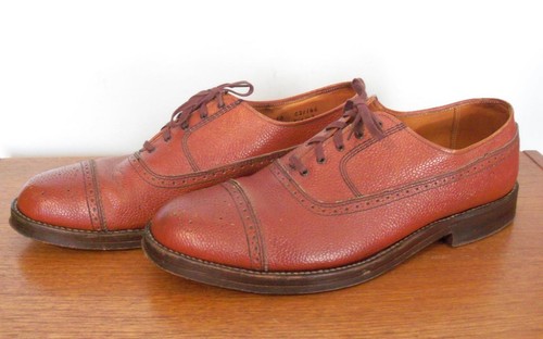 THOM BROWNE VINTAGE THOM MCAN STILE CALZOLAIO BERRETTO PUNTA OXFORDS 11 C PELLE CIOTTOLATA COGNAC
