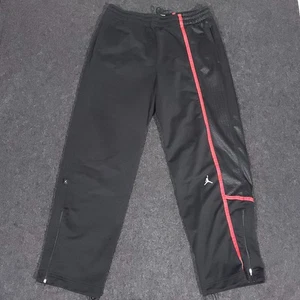 Vintage Nike Air Jordan Track Pants Mens Medium Black Ankle Zip Drawstring Y2K - Picture 1 of 23