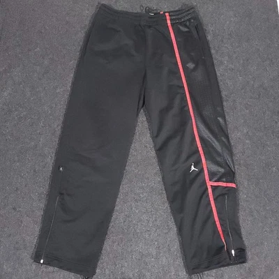 Vintage Nike Air Jordan Track Pants Mens Medium Black Ankle Zip Drawstring Y2K - Image 1 of 4