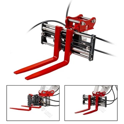 Horquilla hidráulica de metal giratoria 270° para excavadora LESU 1/14 RC LR945 SK500 ET30H Foto 1 de 4