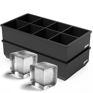 Ice Cube Trays – Large Silicone Ice Cube Mold for Freezer – Makes 8 Giant Whi... - Picture 1 of 7