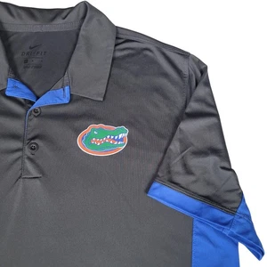 Nike Dri-Fit University of Florida Gators Hombres L Polo Negro Azul S/S - Imagen 1 de 8