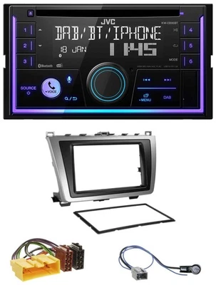 JVC MP3 USB 2DIN DAB Bluetooth CD Autoradio für Mazda 6 08-12 schwarz-silber - Bild 1 von 4