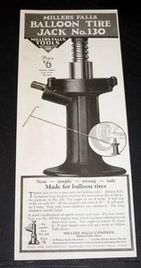 1925 OLD MAGAZINE PRINT AD, MILLER FALLS TOOLS, BALLOON TIRE CAR JACK NO. 130! - Picture 1 of 1