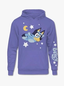Bluey Hoodie Girls Moon & Stars Long Sleeve Graphic Print Pullover Hoodie Jrs XL - Picture 1 of 2