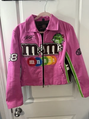 Chaqueta de Carreras NASCAR M&Ms JH Diseño Recorta Y2k Talla Mediana -Vintage Retro Rosa Caliente Foto 1 de 4