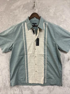 Van Heusen Shirt Men’s XL Teal Green Colorblock Button Up Collared $50 NWT New - Picture 1 of 9