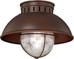 Vaxcel Lighting T0142 Harwich 1 Light Flush Mount Outdoor Ceiling - Bronze - Picture 1 of 12