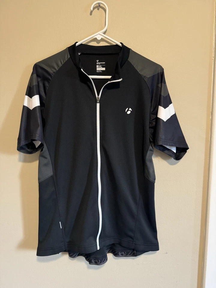 Camiseta deportiva de ciclismo Bontrager para hombre grande negra/verde semi ajustada cremallera completa carreras Foto 1 de 4