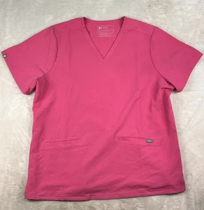 FIGS Technical Collection Scrub Top Womens XXL Two Pocket Pink - Picture 1 of 7