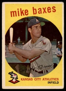 1959 Topps #381 Mike Baxes VG Very Good Athletics  ID: 34847 - Picture 1 of 2