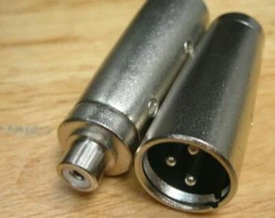 2PCS XLR Male to 1/4 Jack Female Socket 6.35mm Microphone Audio Adapter Adaptor - Image 1 of 3