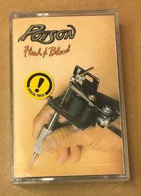 POISON - FLESH & BLOOD (1990) SEALED CASSETTE MADE IN TURKEY - Image 1 of 2