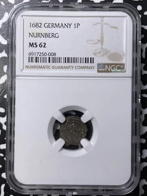 1682 Germany Nurnberg 1 Pfennig NGC MS62 Lot#G9512 Nice UNC! - Image 1 of 3