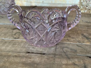 American Brilliant Pinwheel and Diamond Cut sugar Antique ABP Purple Damaged - Picture 1 of 8