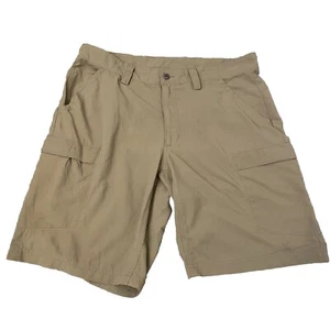 Khaki Activewear Cargo Shorts Waist 38” Duluth Trading Company Nylon - Picture 1 of 6