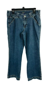 Jag Boot Leg Women's Stretch Denim Blue Jeans W/ Flap Size 14 - Picture 1 of 8