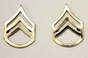 Enlisted Rank Pins: Army Staff Sergeant - gilt pair - Picture 1 of 1