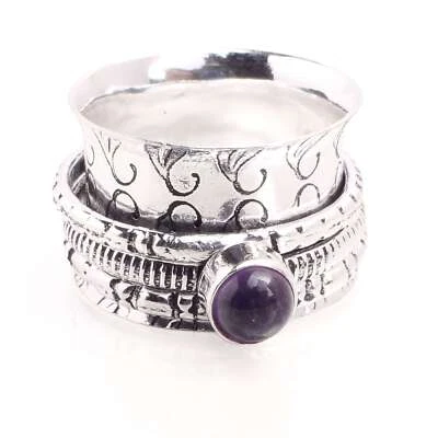 Placcato Argento Spinner Anello Handmade Gioielli Regalo Per Donna Misura Ci - Immagine 1 di 3