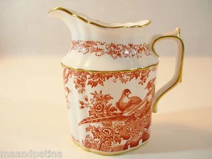 ROYAL CROWN DERBY RED AVES 4 1/8" CREAMER RED AND WHITE PORCELAIN PHOENIX BIRD - Picture 1 of 12