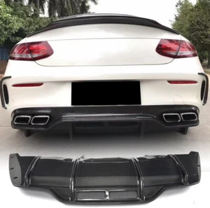 For Mercedes W205 C205 C63AMG Coupe REAL Carbon Rear Bumper Diffuser Lip Spoiler - Bild 1 von 15