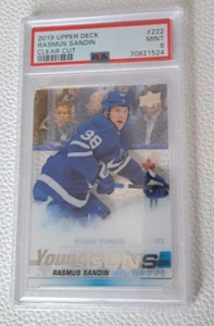 2019-20 Upper Deck Rasmus Sandin Young Guns CLEAR CUT #222 PSA 9 UD Capitals - Picture 1 of 2
