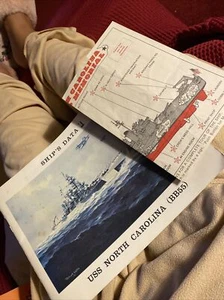 Ship's Data #1: USS North Carolina (BB55)  1982 battleship Fold Out Ship Program - Picture 1 of 12