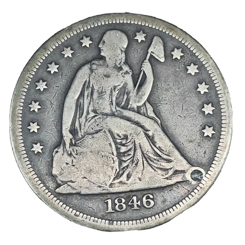 1846-O Seated Liberty Silver Dollar $1 - XF Details-  Repaired  - Rare  Coin ! Cover