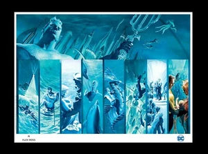 Alex Ross Origins Aquaman Superhero Arthur Curry Backstory Tribute Matted Art - Picture 1 of 1