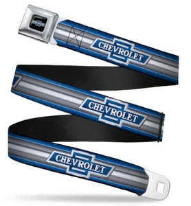 Cinturón de seguridad ajustable con pajarita Chevrolet cinturón hebilla cinturón con licencia (24”-38”) - Imagen 1 de 5