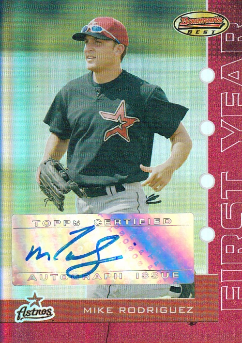 2005 Bowman's Best Red #107 Mike Rodriguez FY AU /199 - NM-MT - Image 1 of 1