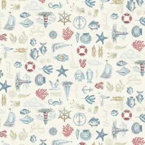 High Tide MARITIME cotton fabric Makower. Coastal, Sea. Various lengths. Sewing - Picture 1 of 1