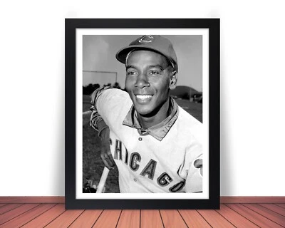 Framed ERNIE BANKS Photo Picture CHICAGO CUBS Baseball - 8x10 or 11x14 (W4) - Image 1 of 4