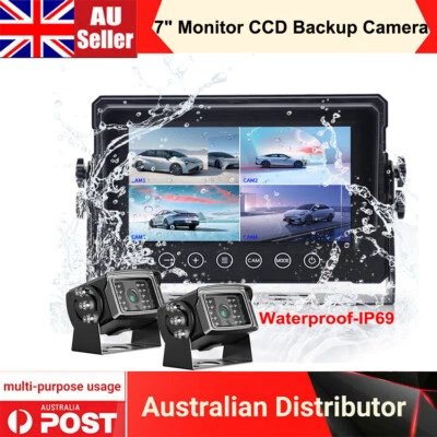 Waterproof 7" Monitor 2X12/24V 700TVL Reversing Sony CCD Camera For Boat Trailer - Image 1 of 4