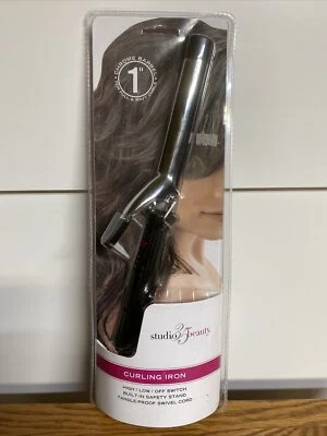 Studio 35 Beauty хромированный ствол предохранительная подставка классный наконечник высокий/низкий 1 дюйм утюжок для завивки - Изображение 1 из 3