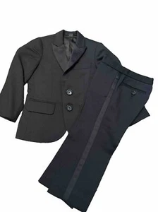 JCrew Crewcuts $365 Ludlow Tuxedo Suit 2pc. Wool Italy Sz.2 black Wedding Formal - Picture 1 of 7