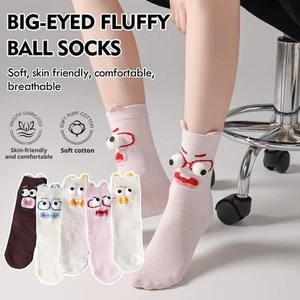 ^Calzini alla caviglia traspiranti in cotone con occhi grandi calze invernali per adulti - Foto 1 di 28