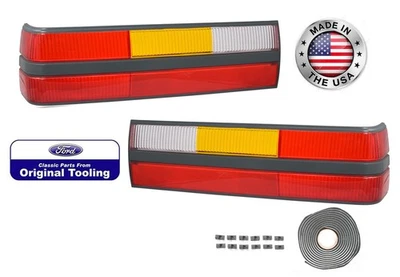 1985-1986 Ford Mustang OEM Stock Tail Light Taillights Pair LH & RH w/ Hardware - Image 1 of 2