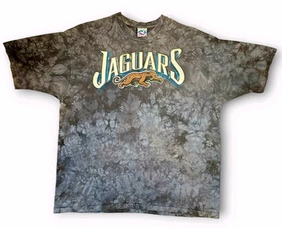 Vintge 90s Football Florida Jacksonville Jaguars Old Tag Liquid Blue T Shirt 2XL - Image 1 of 4