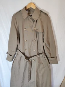St Michael M&S Marks Jacket Trench Coat Mac 12 44 Womens Vintage 90s Khaki Green - Picture 1 of 14