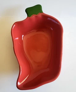 World Market Red Chili Pepper Shaped Serving Dish 7" x 4" x 1 /2" - Picture 1 of 3
