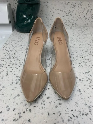 Zapatos de salón I.N.C Zitah punta puntiaguda, transparentes/bronceados, mujer talla 7M artículo #374 Foto 1 de 4