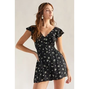 Neu mit Etikett Flatterärmel Strampler Damen Medium schwarz - Bild 1 von 9