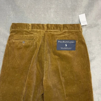Vintage Ralph Lauren POLO por Ralph Lauren ANDREW PANT dos pliegues pana 36x34 Foto 1 de 4